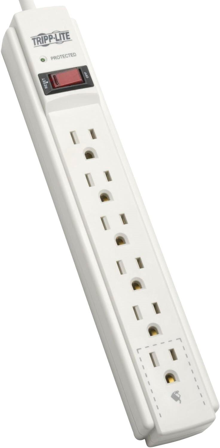 Tripp Lite 6-Outlet Surge Protector, 6 Foot Cord, 790 Joules, Light Gray 2136069